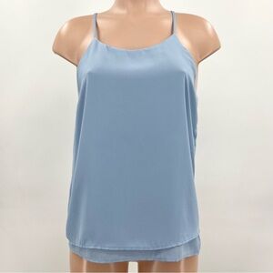 Stella Luce Blue Double-Layered Chiffon Cami Tank Top